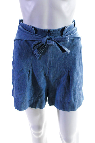 3.1 Phillip Lim Womens Chambray High Waisted Shorts Size 12 14049291