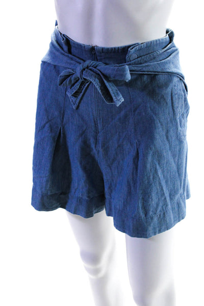 3.1 Phillip Lim Womens Chambray High Waisted Shorts Size 12 14049291