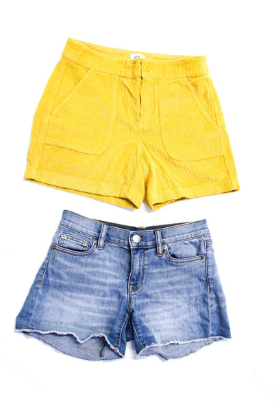 J Crew Womens Cotton Corduroy Denim Fringe Shorts Yellow Size 24 00 Lot 2