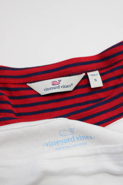 Vineyard Vines Womens Cotton Striped Long Sleeve Tops White Size S Lot 2