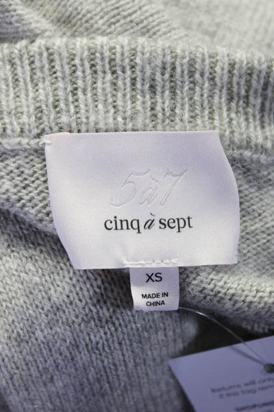 Cinq à Sept Womens Wool Flared Hem Long Sleeve Sweater Heather Gray Size XS
