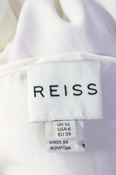Reiss Women's Crew Neck Long Sleeve Top Off White Size 6
