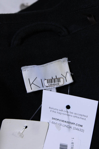 KINLY Womens Black Knit Blazer Size 10 12646558
