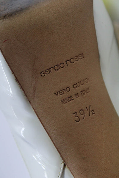 Sergio Rossi Womens Slingback Color Block Peep Tie Heels Multicolor Size 39.5