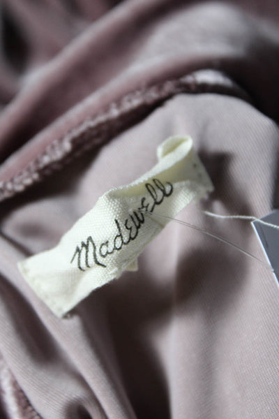 Madewell Womens Short Sleeve Turtleneck Velvet Shift Dress Mauve Size Mediu