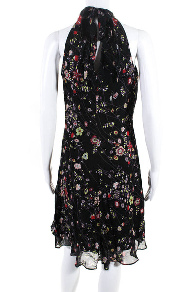 Cartise Womens Floral Sleeveless Cowl Neck Sheath Dress Black Purple Size 6