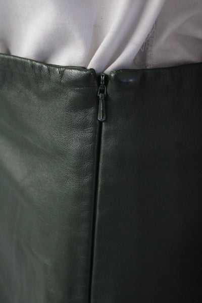 VEDA Womens Green Leather Circle Skirt Size 14 13032431