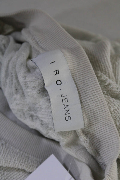 IRO Jeans Women's Cotton Distressed Crewneck Sweater White Size S