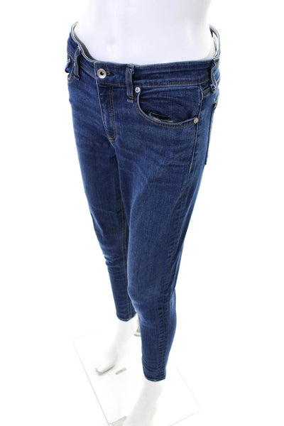 Rag & Bone Womens Mid-Rise Skinny Leg Ankle Jeans Blue Size 27