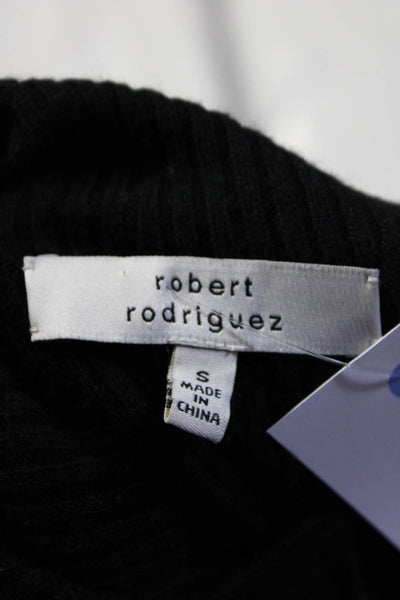 Robert Rodriguez Women's Turtleneck Sleeveless Ribbed Sweater Black Size S