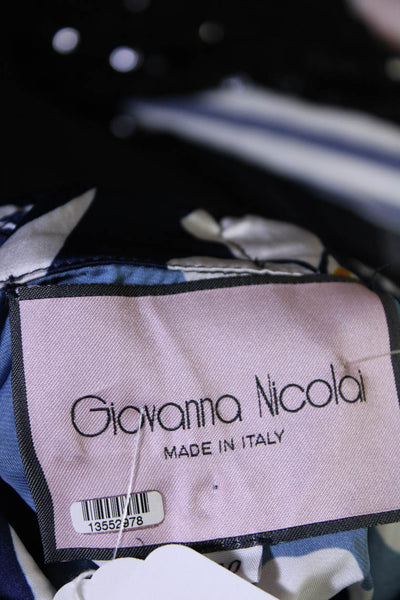 Giovanna Nicolai Womens Floral Tie Neck Top Size 4 13552978