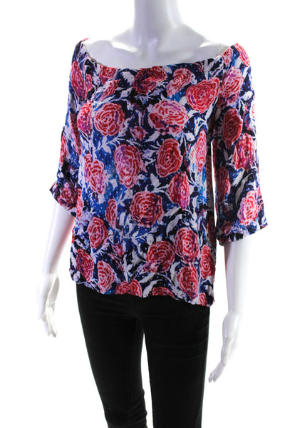 Fuzzi Womens Watercolor Floral Top Size 4 11027241