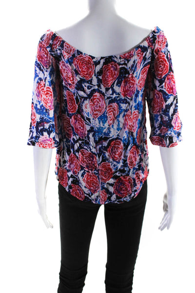 Fuzzi Womens Watercolor Floral Top Size 4 11051341