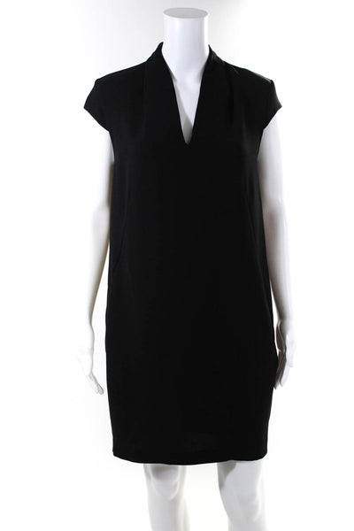 Whistles Womens Collared Darted Midi Shift Dress Black Size 4