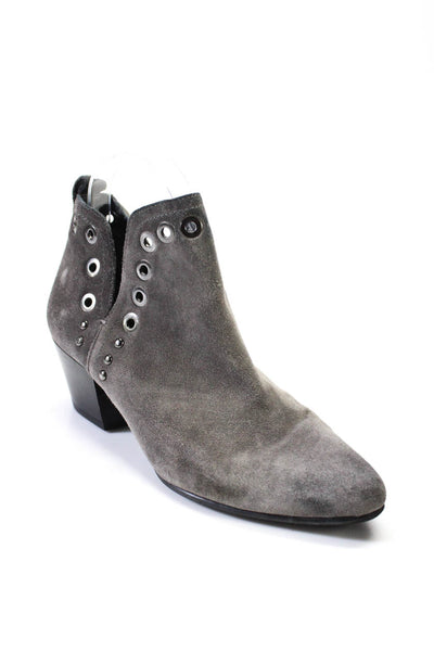 Sam Edelman Womens Suede Grommet Rubin Ankle Boots Gray Size 7 Medium