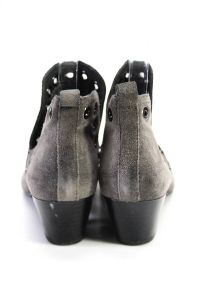 Sam Edelman Womens Suede Grommet Rubin Ankle Boots Gray Size 7 Medium
