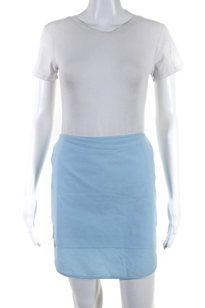 3.1 Phillip Lim Womens Cotton Mid Rise Rounded Hem Straight Skirt Blue Size 8