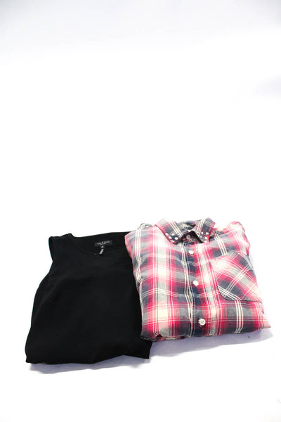 Current/Elliott Rag & Bone Womens Sleeveless Plaid Shirt Blouse Sz 0 Small Lot 2