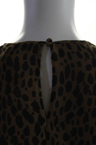 GOOD AMERICAN Womens Leopard Keyhole Blouse Size 0 13143839