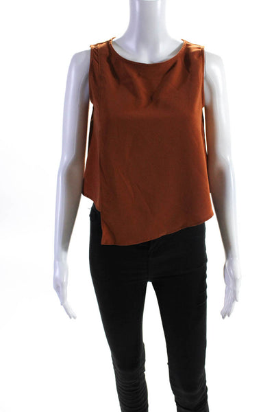 Mossi Womens Orange Asymmetric Top Size 2 14101350