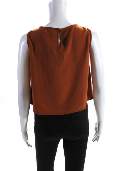 Mossi Womens Orange Asymmetric Top Size 2 14101350