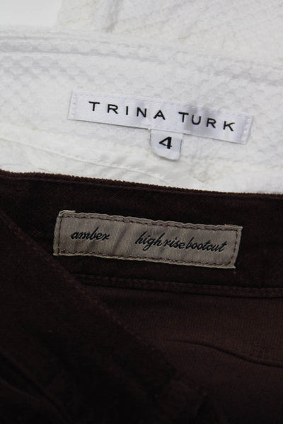 Trina Turk Citizens Of Humanity Womens Textured Pants Velvet Jeans 4 27 Lot 2