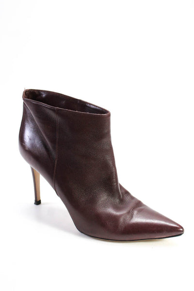 Gianvito Rossi Womens Pointed Toe Stiletto Heel Ankle Boots Brown Size EUR39.5