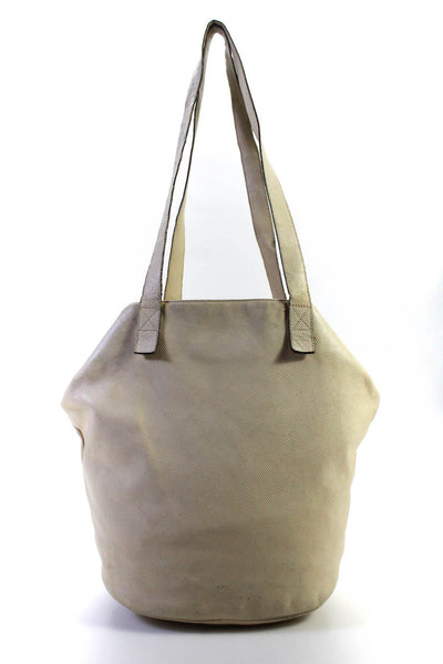 Bottega Veneta Womens Cream Textured Open Tote Shoulder Bag Handbag
