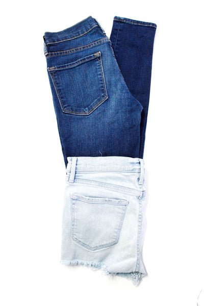 Frame Denim Women's Skinny Jeans Distressed Shorts Blue Size 25 26 Lot 2