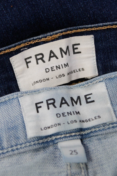 Frame Denim Women's Skinny Jeans Distressed Shorts Blue Size 25 26 Lot 2