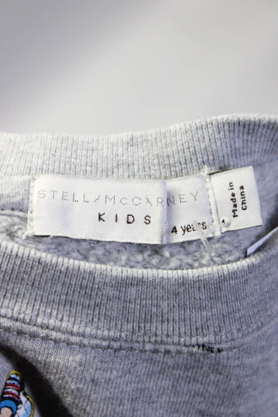 Stella McCartney Kids Girls Graphic Crew Neck Sweatshirt Grey Size 4