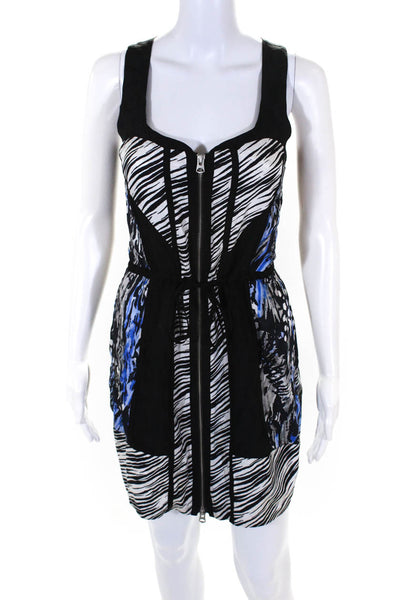 AX Armani Exchange Womens Animal Print Full Zipper Dress Multi Colored Size 2