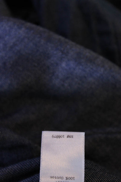 Rag & Bone/Shirt Womens Button Front Collarless Shirt Blue Cotton Size Small