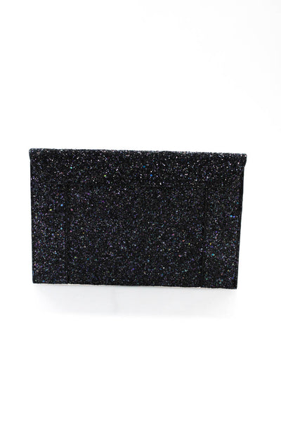 Shiraleah Womens Envelope Clutch Handbag Glitter Black