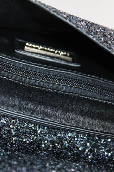 Shiraleah Womens Envelope Clutch Handbag Glitter Black