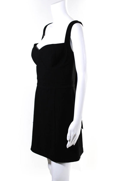 Rebecca Vallance Womens Solid Bodice Zip Strappy Open Back Mini Dress Black 10