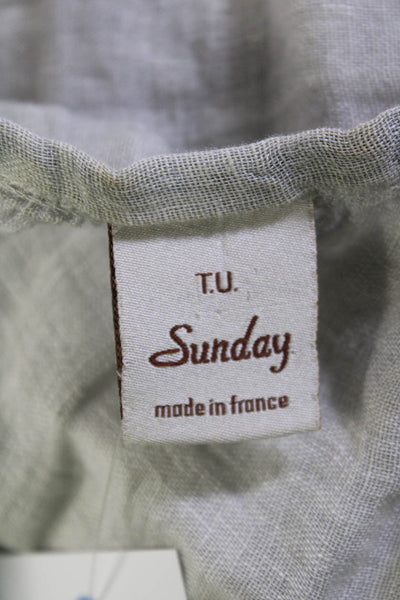 T.U. Sunday Women's Linen Cold Shoulder Tassel Cover Up Mini Dress Gray Size