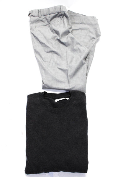 Steven Alan Womens Crew Neck Cotton Sweater Dress Pants Gray Size L/34 Lot 2
