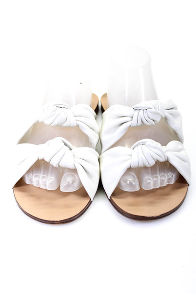 Splendid Womens Leather Knotted Slides Sandals White Size 10