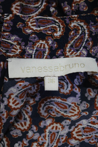 Vanessa Bruno Womens Paisley Print Blouse Multi Colored Size EUR 36