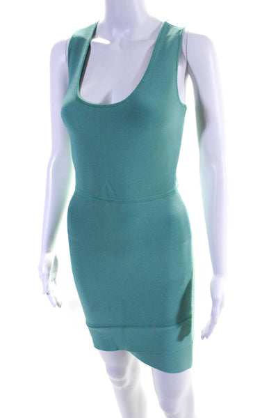 BCBGMAXAZRIA Womens Back Zip Stretch Knit Gisela Dress Green Size Medium