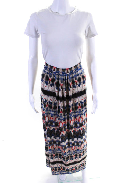 Cynthia Rowley Womens Elastic Waistband Abstract Maxi Skirt Multicolored Size XS