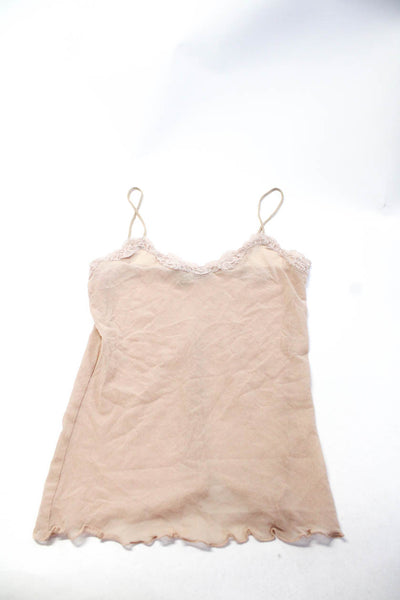 Only Hearts Women's V-Neck Spaghetti Strap Sheer Lace Tank Top Beige M Lot 2