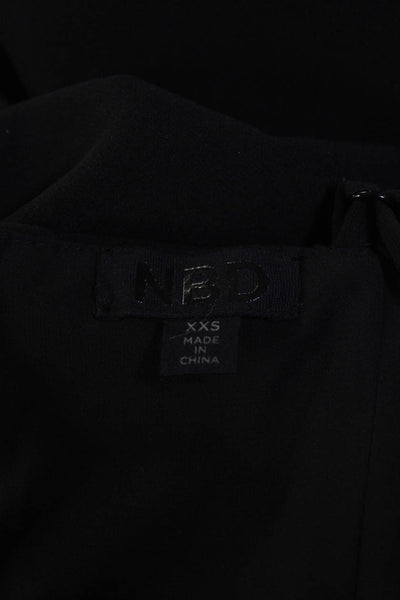 NBD Womens Back Zip Spaghetti Strap V Neck Mini Sexy Dress Black Size 2XS