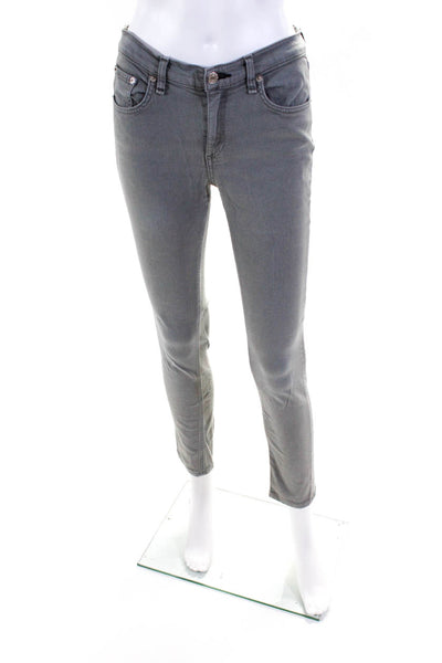 Rag & Bone Jean Womens Solid Tapered Cotton Skinny Denim Jeans Green Size 28