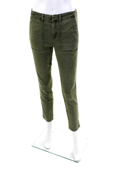 J Crew Womens Solid Skinny Deep Pocket Color Cotton Denim Jeans Green Size 27