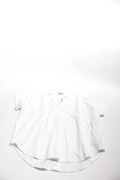 Madewell Women's Collared Button Down Short Sleeves Blouse White Size XS Lot 2