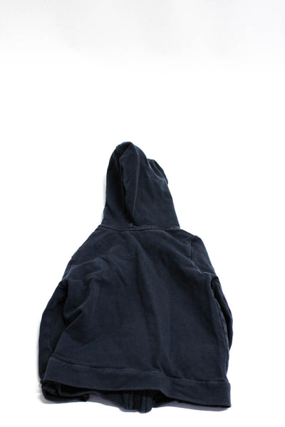 Roberto Cavalli Boys Front Zip Logo Hooded Jacket Gray Cotton Size 18 Months