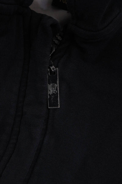 Roberto Cavalli Boys Front Zip Logo Hooded Jacket Gray Cotton Size 18 Months