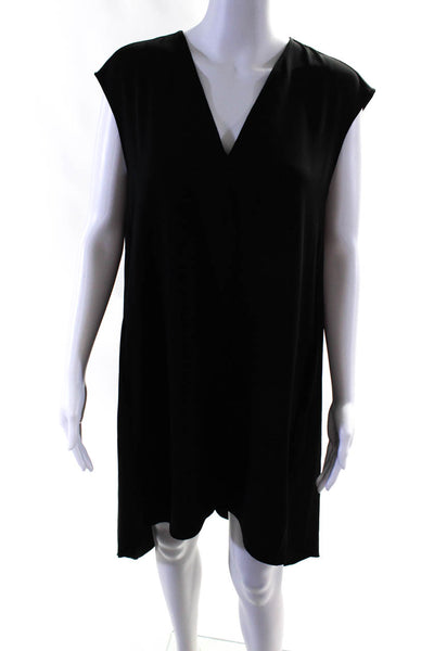 Rachel Roy Women's Sleeveless V-Neck Oversized T-Shirt Dress Black Size S